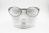 Vintage 80s ESPRESSIONI made in Italy oval modern frame Green, Black, Golden, New Old Stock 1980s