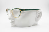 NINA RICCI Luxury cat eye women frame, Green quartz tone & Golden deco' eyebrows, New Old Stock