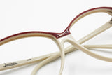 Vintage Cream & Red cat eye frame women by LUCIEN mod. 4339, New Old Stock 1970s