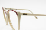 Vintage Cream & Red cat eye frame women by LUCIEN mod. 4339, New Old Stock 1970s