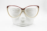 Vintage Cream & Red cat eye frame women by LUCIEN mod. 4339, New Old Stock 1970s
