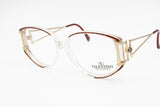 Rare Valentino Garavani eyewear frame mod. V191 , Metal & clear acetate C decor rims , New Old Stock 80s