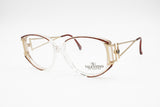 Rare Valentino Garavani eyewear frame mod. V191 , Metal & clear acetate C decor rims , New Old Stock 80s