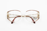 Rare Valentino Garavani eyewear frame mod. V191 , Metal & clear acetate C decor rims , New Old Stock 80s