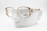 Rare Valentino Garavani eyewear frame mod. V191 , Metal & clear acetate C decor rims , New Old Stock 80s