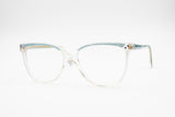 Vintage Womens eyeglass frame Clear & Azure stereograms optical illusion and strass, Vintage New Old Stock 1970s