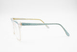 Vintage Womens eyeglass frame Clear & Azure stereograms optical illusion and strass, Vintage New Old Stock 1970s