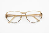 Karl Lagerfeld Paris 80s women frame glasses pale skin color & zebra pattern, New Old Stock 1980s