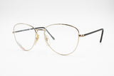 Filos Italian Vintage frame eyeglasses, Golden & Black covered acetate arms, Men Women frames, New Old Stock 80s