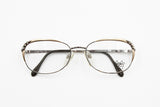Luxottica NOS women eyeglass frame, Littel ovalized rims Golden & Metal colors, New Old Stock 1990s