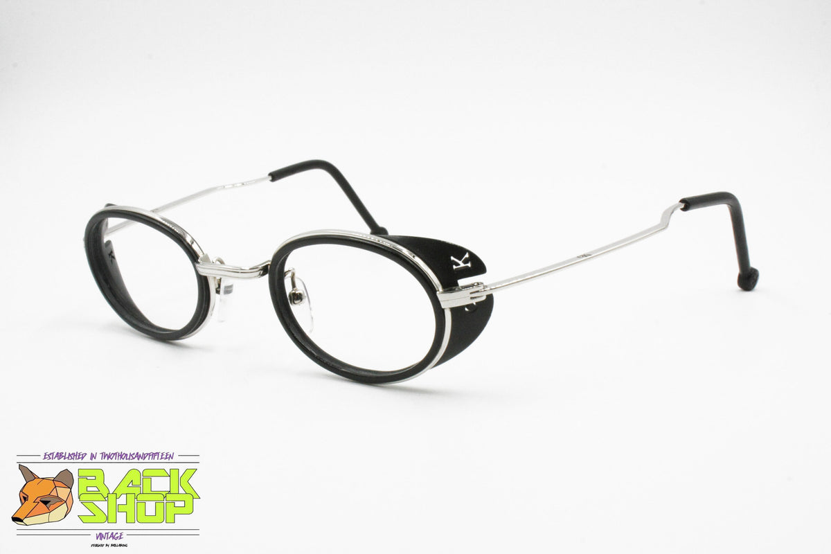 Vintage 90’s Calvin Klein Sunglasses Black 3003 Steampunk Shielded Mirror Lens Vintage Sunglasses Oval 90 main image 4
