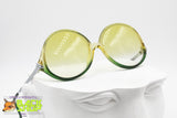 SAPHIRA Vintage 1970s sunglasses green & yellow, reverse frame glam glamour, New Old Stock