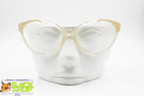 LANCETTI Vintage rare 1970s eyeglass frame women, Semtransparent & Cream pearl, New Old Stock