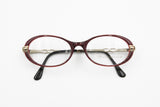 Oval little cay eye frame Red-Violet glittered, Ouverture made in Italy mod. OV10, New Old Stock