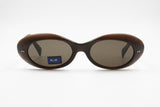 Blue Bay by Safilo Oval cat eye sunglasses, Deep brown acetate, Kurt Cobain style, New Old Stock 1990s