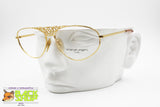 Rare UNGARO by PERSOL 570 Luxurious king crown cut off bridge, Golden metal frame, New Old Stock