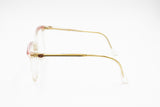 Vintage 70s LOZZA mod. Monica women eyeglass frame clear acetate & pink pastel tone, New Old Stock 1970s