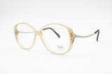 Vintage LUXOTTICA eyeglass frame pearl woven fabric front, Women pair of glasses prescriptive, New Old Stock 1980s
