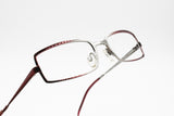 Paloma Picasso PP028 eyeglass-sunglasses frame Silver & Red reflective metal, New Old Stock 1990s