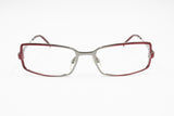 Paloma Picasso PP028 eyeglass-sunglasses frame Silver & Red reflective metal, New Old Stock 1990s