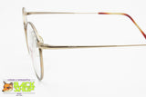 GUESS mod. GU 344 Vintage 90s round panto frame satin gold & Brown/Blue spotted, New Old Stock 1990s