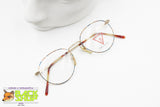 GUESS mod. GU 344 Vintage 90s round panto frame satin gold & Brown/Blue spotted, New Old Stock 1990s