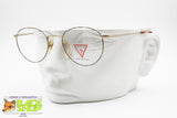 GUESS mod. GU 344 Vintage 90s round panto frame satin gold & Brown/Blue spotted, New Old Stock 1990s