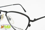 Triangular Matte Black metal frame eyewear, CLAUDIO LA VIOLA frame italy, New Old Stock 1980s
