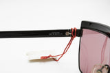 Paloma Picasso 3706 Rare black flat top sunglasses eyewear white rhinestones browline, Deadstock 1980s