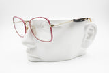 Filos Vintage women eyeglass fake pink iridescent snake skin, modern refined frame, New Old Stock 1970s
