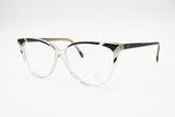 Alfredo Gabrielli PL Gabrielli unique women cat eye eyeglass frame, Clear Black & Pearl, New Old Stock 1980s