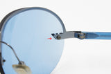 Emporio Armani 207-S 1306 Sunglasses blue lenses, rimless screwed lenses, New Old Stock