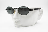 ICEBERG Vintage 90s sunglasses Black & Silver logo, Oval shades made in Italy, NOS 90s