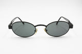 ICEBERG Vintage 90s sunglasses Black & Silver logo, Oval shades made in Italy, NOS 90s