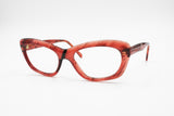 Designer Paul Richet eyewear glasses frame zebra Red & Black acetate, Modern design Poker Face, Vintage 1970