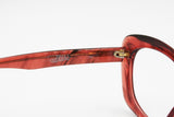 Designer Paul Richet eyewear glasses frame zebra Red & Black acetate, Modern design Poker Face, Vintage 1970