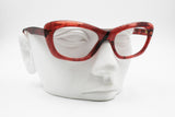Designer Paul Richet eyewear glasses frame zebra Red & Black acetate, Modern design Poker Face, Vintage 1970
