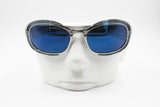 Mila Schön mod. 014 Sunglasses women mirrored blue lenses, pink acetate arms coverage, New Old Stock