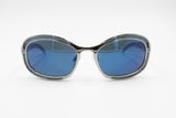 Mila Schön mod. 014 Sunglasses women mirrored blue lenses, pink acetate arms coverage, New Old Stock