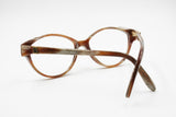 Yves Saint Laurent Paris YSL Vintage 70s frame cat eye women, Simil wooden effect acetate, New Old Stock