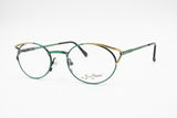Vintage 80s ESPRESSIONI made in Italy oval modern frame Green, Black, Golden, New Old Stock 1980s