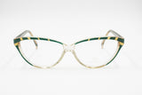 NINA RICCI Luxury cat eye women frame, Green quartz tone & Golden deco' eyebrows, New Old Stock