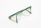 NINA RICCI Luxury cat eye women frame, Green quartz tone & Golden deco' eyebrows, New Old Stock