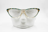 NINA RICCI Luxury cat eye women frame, Green quartz tone & Golden deco' eyebrows, New Old Stock