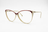 Vintage Cream & Red cat eye frame women by LUCIEN mod. 4339, New Old Stock 1970s