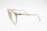 Vintage Cream & Red cat eye frame women by LUCIEN mod. 4339, New Old Stock 1970s
