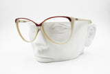 Vintage Cream & Red cat eye frame women by LUCIEN mod. 4339, New Old Stock 1970s