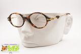 Vintage 80s artisanal handcrafted oval eyeglass frame, asymmetric details arms, New Old Stock