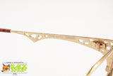 SILHOUETTE M 6160/20 V6050 Vintage 80s high design glasses frame, cat eye squared golden, New Old Stock