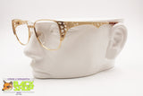 SILHOUETTE M 6160/20 V6050 Vintage 80s high design glasses frame, cat eye squared golden, New Old Stock